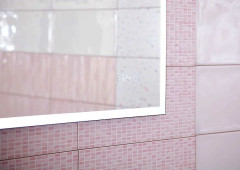 Зеркало Бриклаер Лофт 60 4627125415722 с подсветкой Черное с бесконтактным выключателем и часами