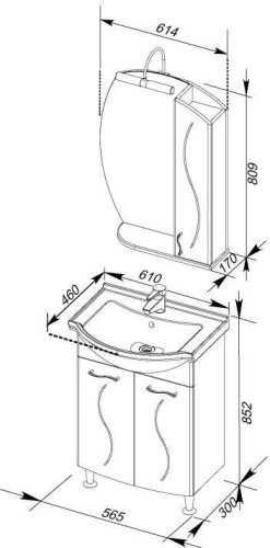 Мебель для ванной Aquanet Моника 60 белый