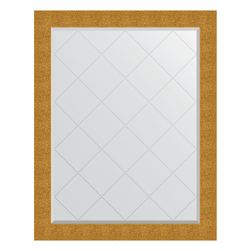 Зеркало настенное с гравировкой EVOFORM в багетной раме чеканка золотая, 96х121 см, BY 4366