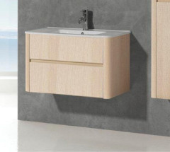 IBX ASUN, тумба под раковину 80 см, 2 ящика без ручек, цвет белый глянцевый лак