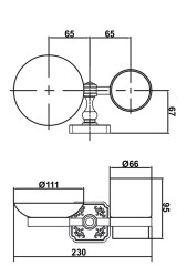 Держатель со стаканом и мыльницой Antik 081901 Br
