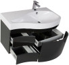 Тумба с раковиной Aquanet Сопрано 95 R черный (3 ящика)