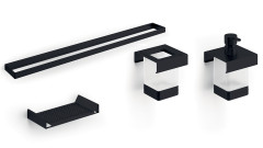 400CNE51N Модуль подвесной 400мм: рейлинг A8883CNE+ дозатор A8812MNE21+стакан A8810MNE21+ полочка с водосгоном A8851NNE,нерж.сталь AISI 304,стекло мат