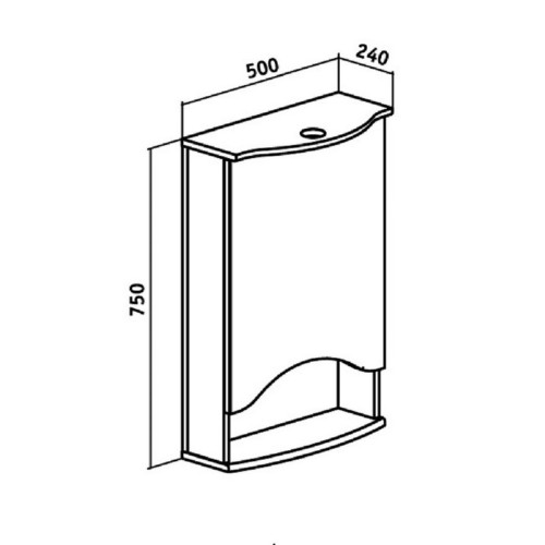 Зеркальный шкаф Runo Фортуна 50 правый