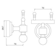 Крючок Jaquar Queen`s Подвесной, Хром (AQNCHR7761)
