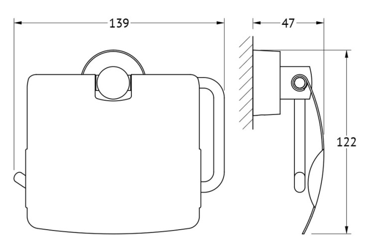 Держатель туалетной бумаги с крышкой (хром) (FBS) NOS 055