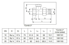 Вентиль на обратную подводку Oventrop Combi 2 проходной
