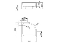 Душевой акриловый поддон RADAWAY SAMOS 4S88300-03