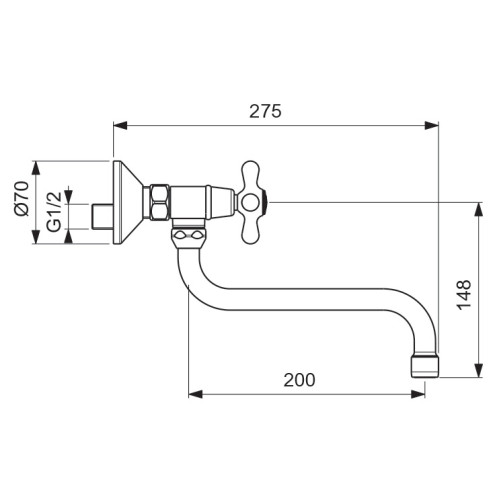 Смеситель для кухонной мойки Vidima Retro (Vidima) Керамическая кран-букса, цвет Хром (BA122AA)