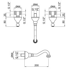 Смеситель для раковины Webert Dorian DO750404015, хром