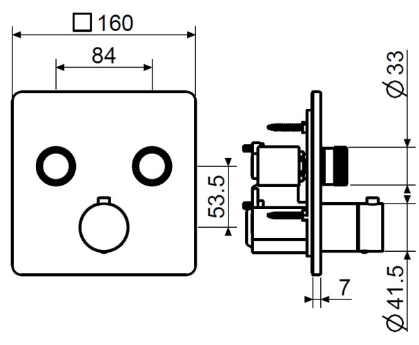 Внешняя часть встраиваемого смесителя Plumberia Selection PSB2902NO