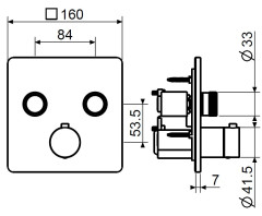 Внешняя часть встраиваемого смесителя Plumberia Selection PSB2902NO