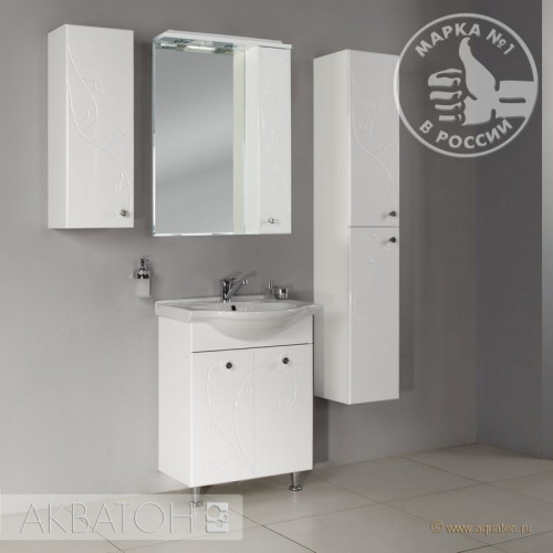 Тумба под раковину AQUATON ЛИАНА 65 напольная, белая (1A165701LL010)