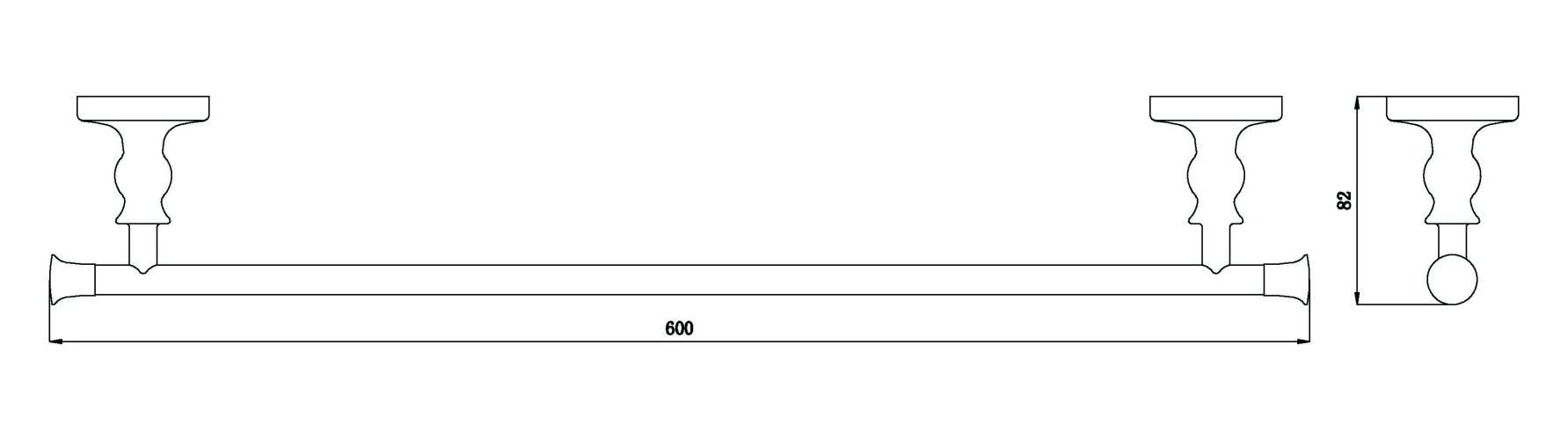Полотенцедержатель 60см. RUSH Crete (CR35531)
