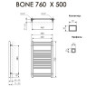 Полотенцесушитель Terma BONE 760/500 RAL 9016 белый матовый