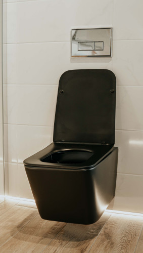 Унитаз подвесной безободковый Creto Logan L2 1002-002-L2BLMAT с крышкой-сиденьем микролифт, черный матовый