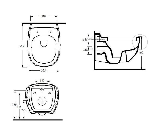 Унитаз подвесной beWash Bekinger с функцией биде с сиденьем микролифт черный глянец 87303606 + EVKK870506054