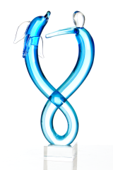 Casablanca, фигурка стеклянная &quot;Флиппи&quot;, цвет светло-голубой