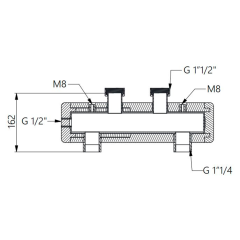 Стальной гидравлический разделитель HOOBS в теплоизоляции