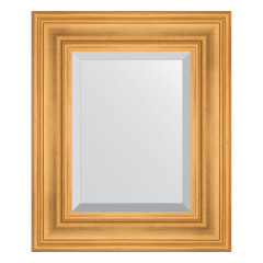 Зеркало настенное с фацетом EVOFORM в багетной раме травленое золото, 49х59 см, BY 3366