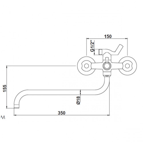 Смеситель для ванны с душем KAISER Luna (11080Shar)