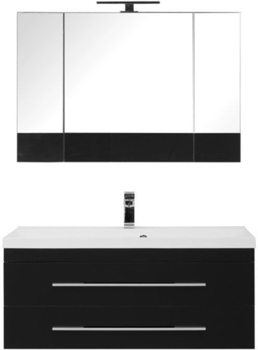 Мебель для ванной Aquanet Верона NEW 100 черный (подвесной 2 ящика)