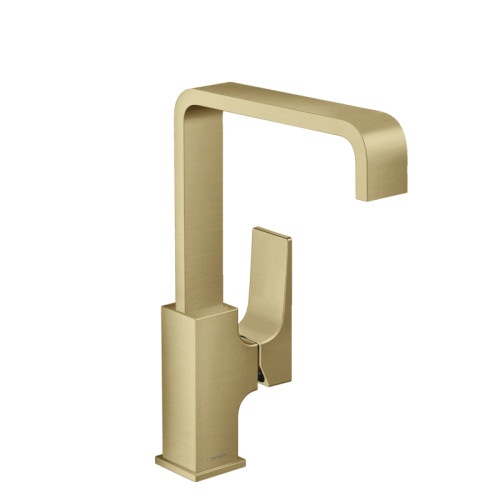 Смеситель для раковины 230, Metropol однорычажный, с рычаговой рукояткой, со сливным клапаном Push-Open, шлифованная бронза 32511140