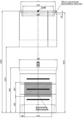 Мебель для ванной Aquanet Сиена 70 черный (напольный 3 ящика)