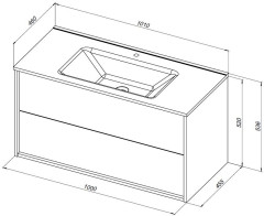 Тумба c раковиной Aquanet Lino 100 (Flat) белый глянец