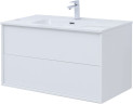 Тумба c раковиной Aquanet Lino 100 (Flat) белый глянец