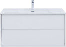 Тумба c раковиной Aquanet Lino 100 (Flat) белый глянец