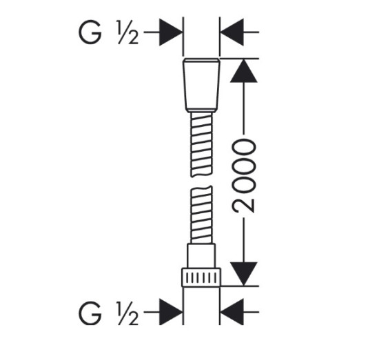 Душевой шланг Hansgrohe Metaflex 2 m,1/2, хром (28264000)
