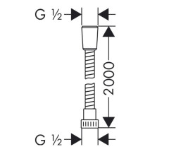 Душевой шланг Hansgrohe Metaflex 2 m,1/2, хром (28264000)