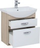 Тумба с раковиной Aquanet Грейс 65 дуб сонома/белый (2 ящика)