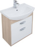Тумба с раковиной Aquanet Грейс 65 дуб сонома/белый (2 ящика)