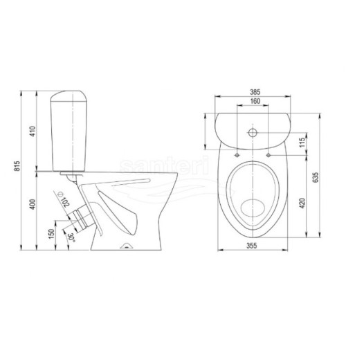 Унитаз-компакт с сиденьем Santeri Versia (1.P403.3.S00.00B.F)