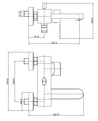 Смеситель для ванны Cersanit ELIO однорычажный