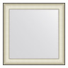 Зеркало настенное  EVOFORM в багетной раме белая кожа с хромом, 68х68 см, BY 7629