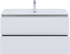 Тумба под раковину Aquanet Lino 80 (Flat) белый глянец