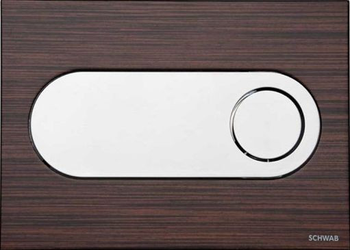 Schwab Circle, панель смыва с 2 клавишами, цвет основы wenge, цвет клавиш глян. хром