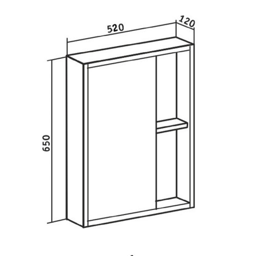 Зеркальный шкаф Runo Эко 52 универсальный