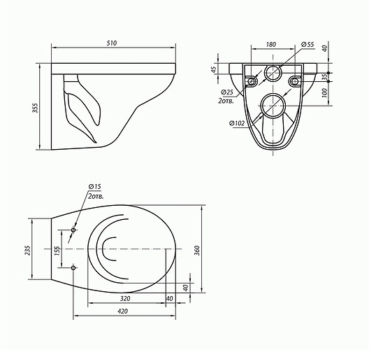 Унитаз подвесной с сиденьем дюропласт микролифт IDOL M1310002U