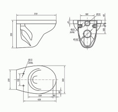 Унитаз подвесной с сиденьем дюропласт микролифт IDOL M1310002U