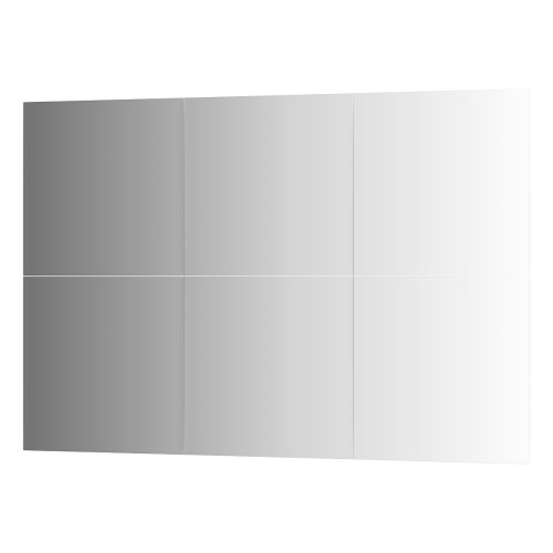 Зеркальная плитка с фацетом 10 мм - комплект 6 шт квадрат 40х40 см; серебро Refractive EVOFORM BY 1509