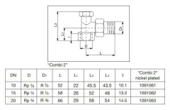 Вентиль на обратную подводку Oventrop Combi 2 угловой