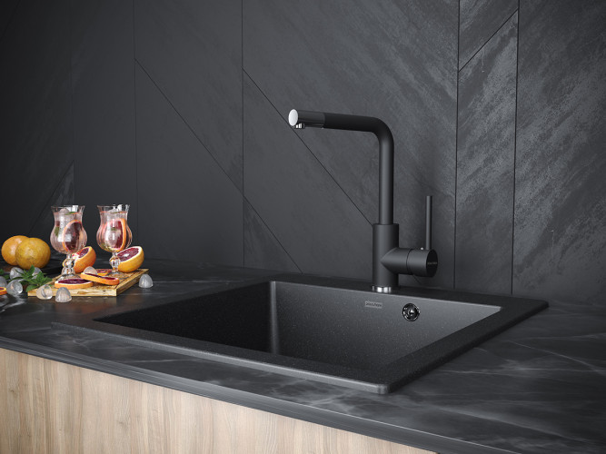 Смеситель для кухни Paulmark HONNER, Ho212018-401TB, Антрацит полностью, Paulmark