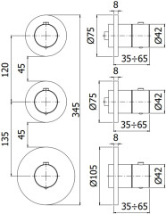 Смеситель для ванны с душем Paffoni Modular Box MDE018BO