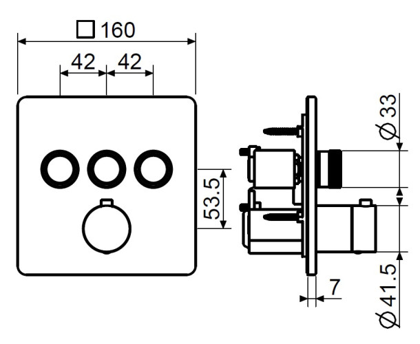 Внешняя часть встраиваемого смесителя Plumberia Selection PSB2903CR
