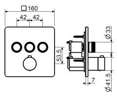 Внешняя часть встраиваемого смесителя Plumberia Selection PSB2903CR