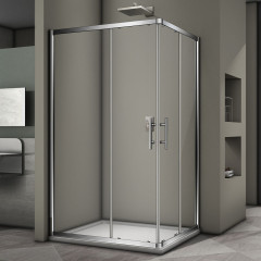 Душевой угол Veconi Rovigo RV-30, 1000x900x1900 хром, стекло прозрачное